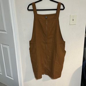 SHEIN burnt orange cordoroy cute tank dress overall